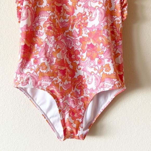 Janie and Jack Floral Ruffle Trim Swimsuit - Picture 5 of 11